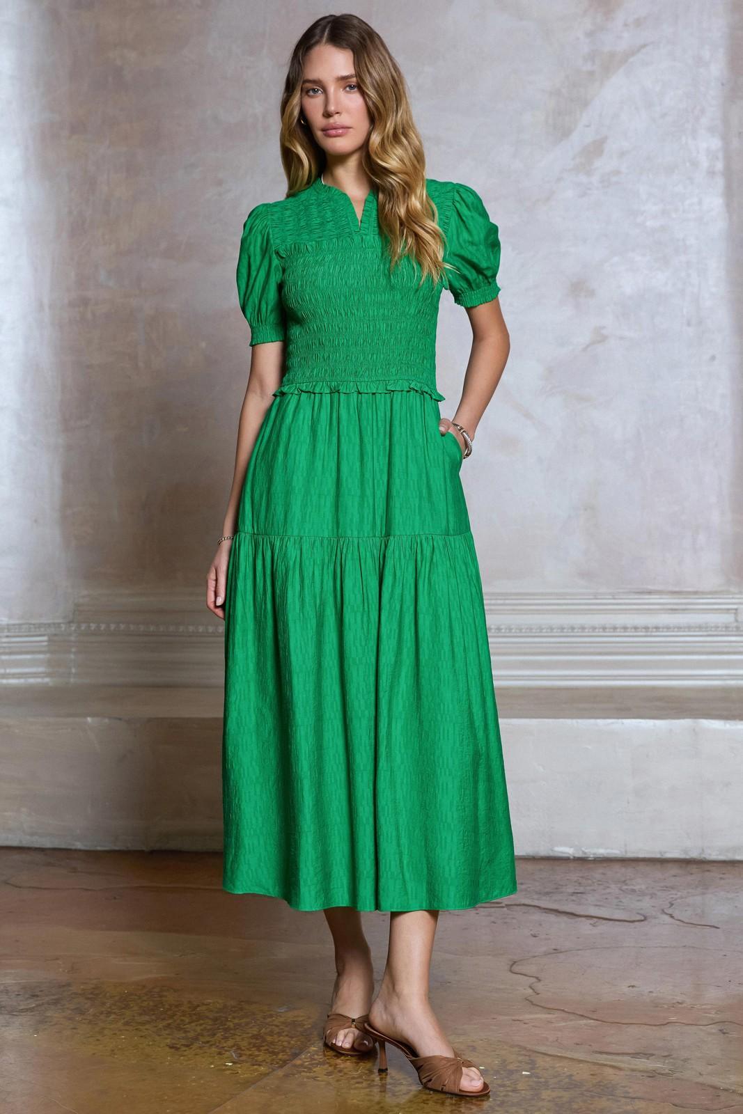 Spring Green Smocked Midi