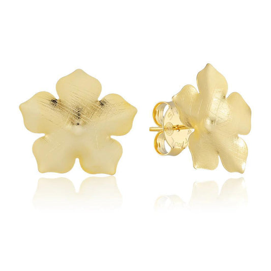 Forget-Me-Not Brushed Gold Flower Studs