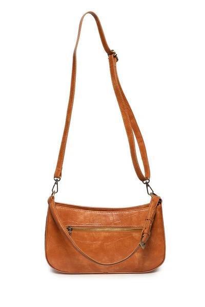 Golden Tan Erin Faux Croc Hobo