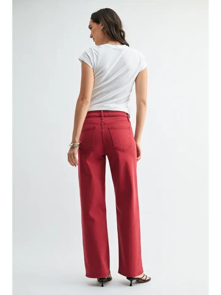 Burgundy HR Vintage Straight Jean