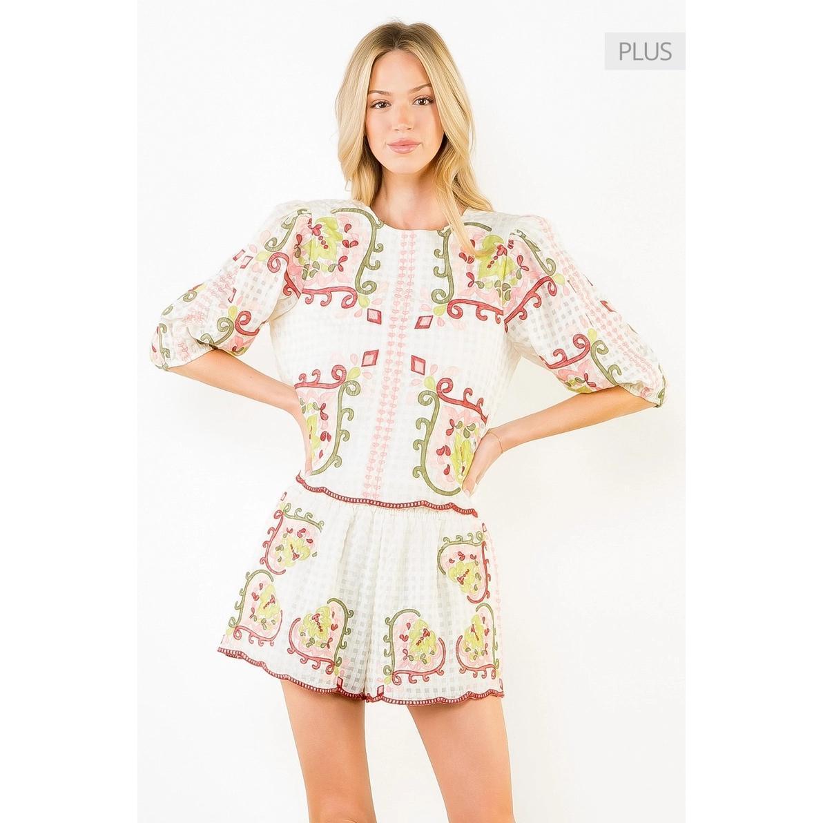 Cream Multi Embroidered Shirt