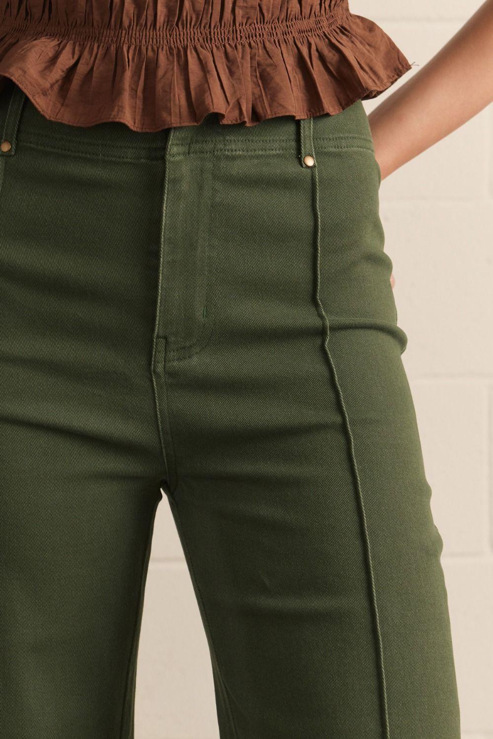 Hunter Green HR Wide Leg Pants