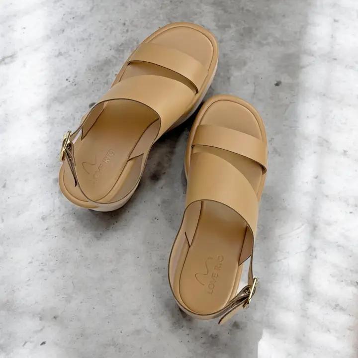 Camel Lapa Wedge Sandal