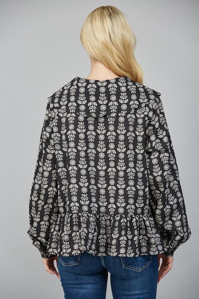 Black and White Oversized Peplum Top