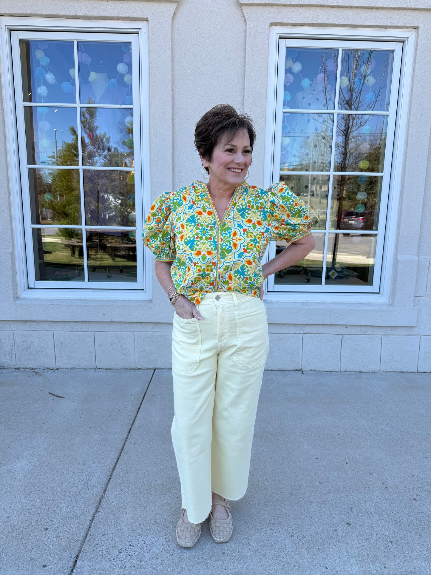 Yellow HR Utility Wide Leg