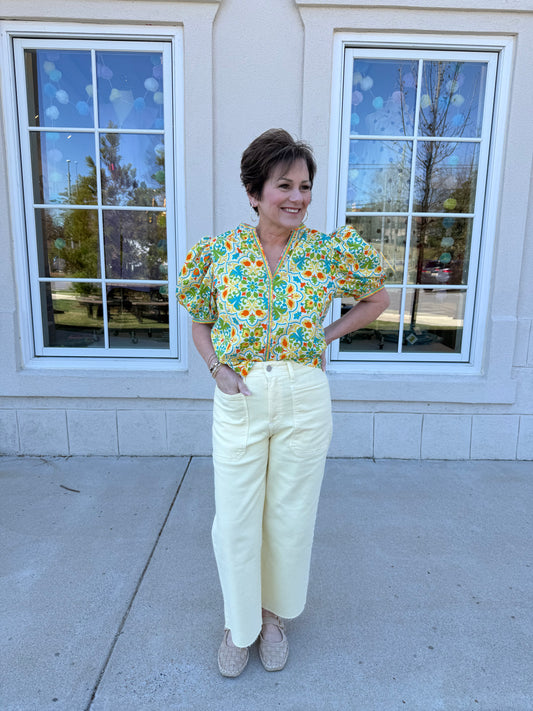 Yellow HR Utility Wide Leg