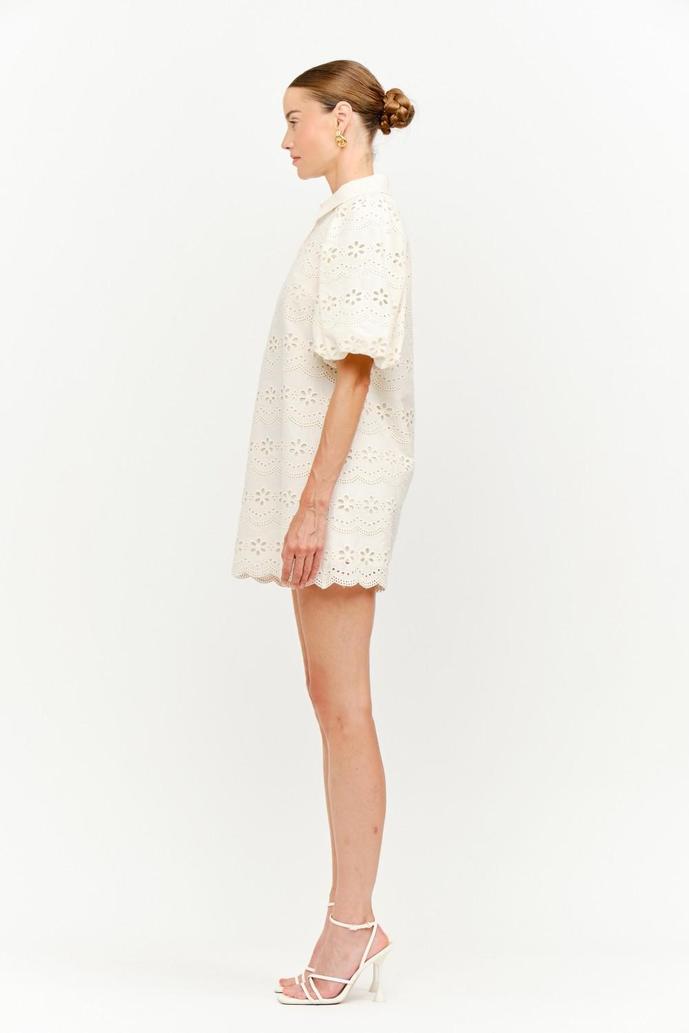 Cream Carmine Eyelet Dress