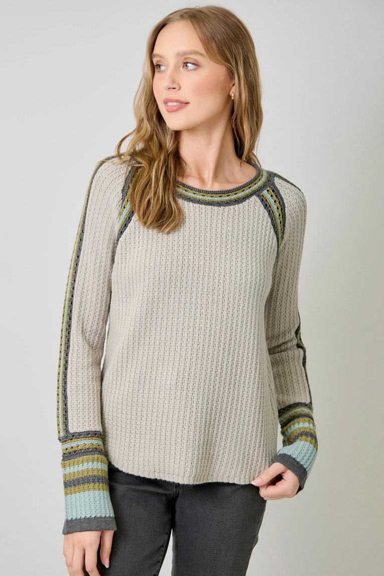 Stone Raglan Sleeve Detailed Sweater