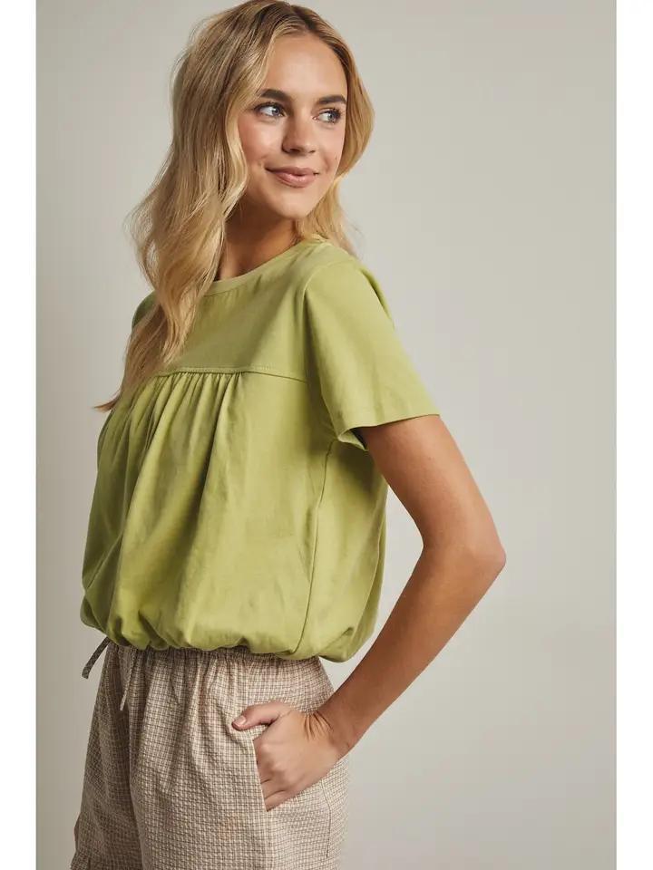 Avocado Bubble Hem Knit Top