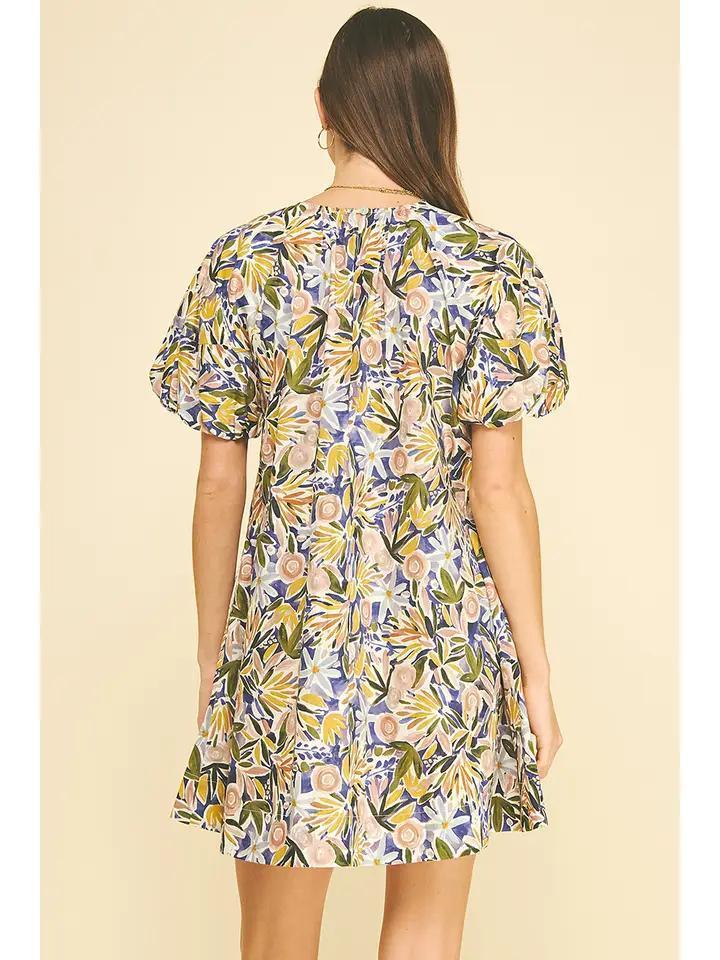 Purple Multi Floral Tunic Mini