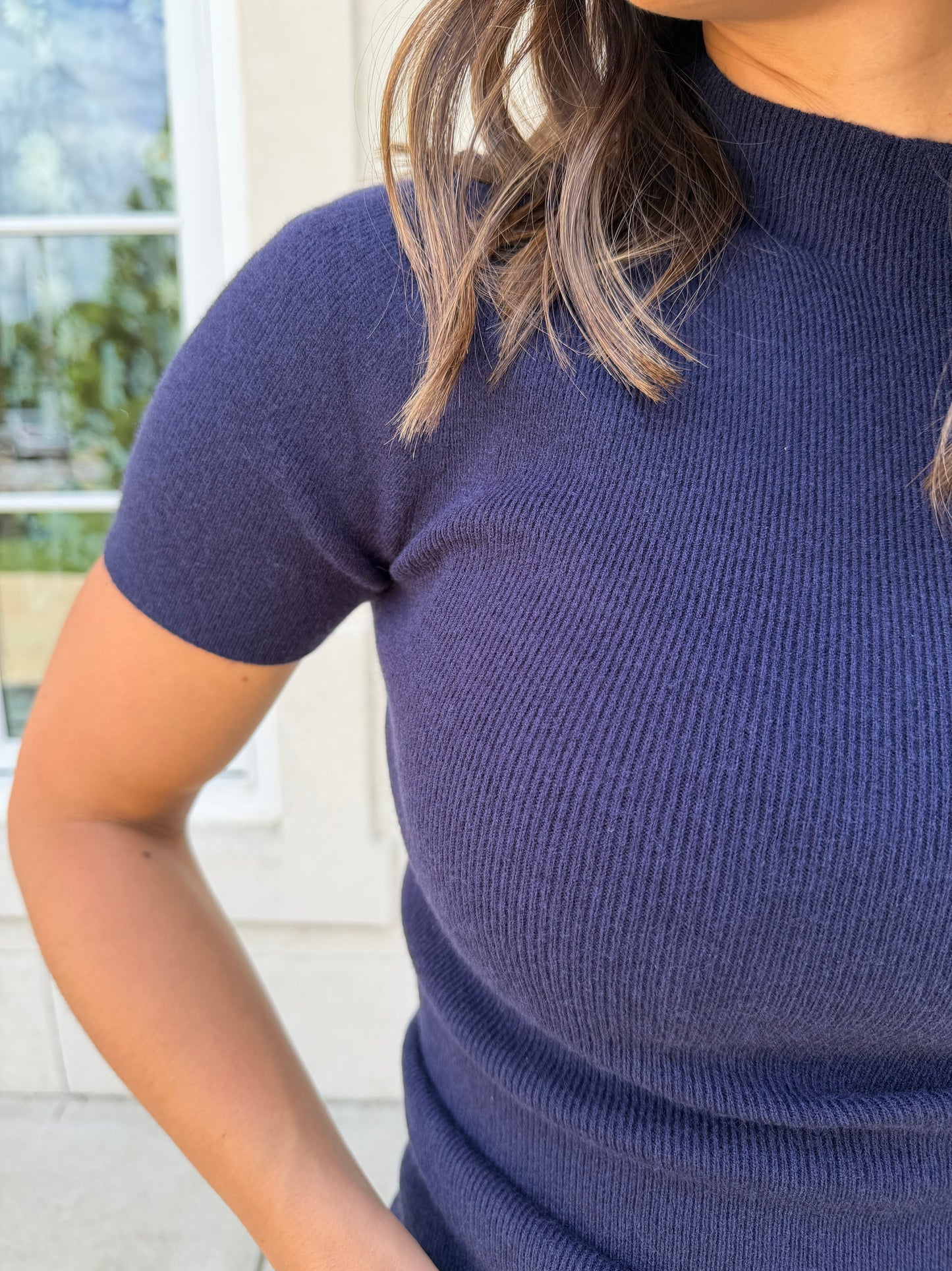 Navy Soft Knit Sweater Top