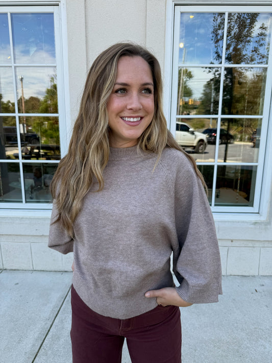 Soft Mocha Raglan Sleeve Sweater