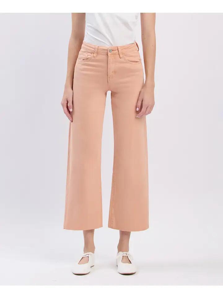 Soft Sand HR Crop Wide Leg Jean