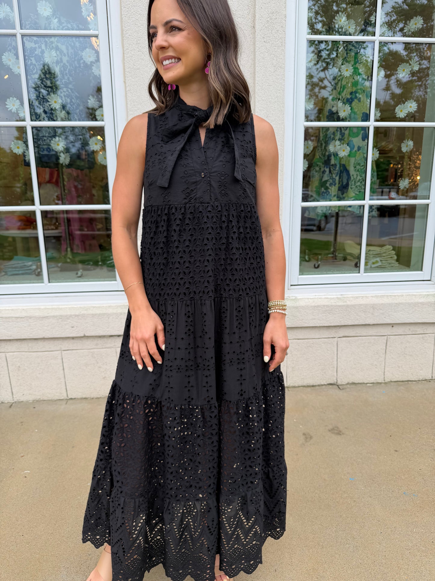 Black Ruthie Eyelet Lace Maxi