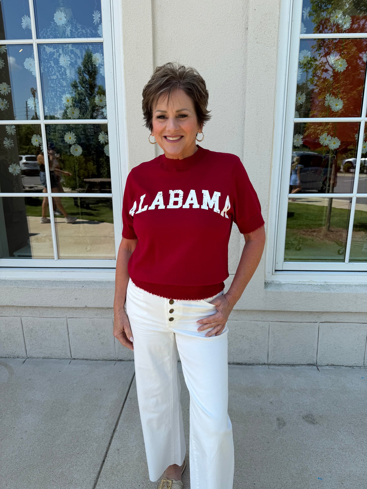Dark Red Gameday Knit Top