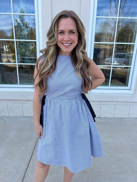 Black and Ivory Pinstripe Mini