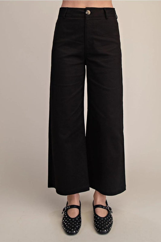 Black High Waisted Wide Leg Pant