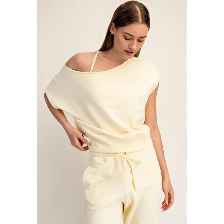 Soft Lemon French Terry Top