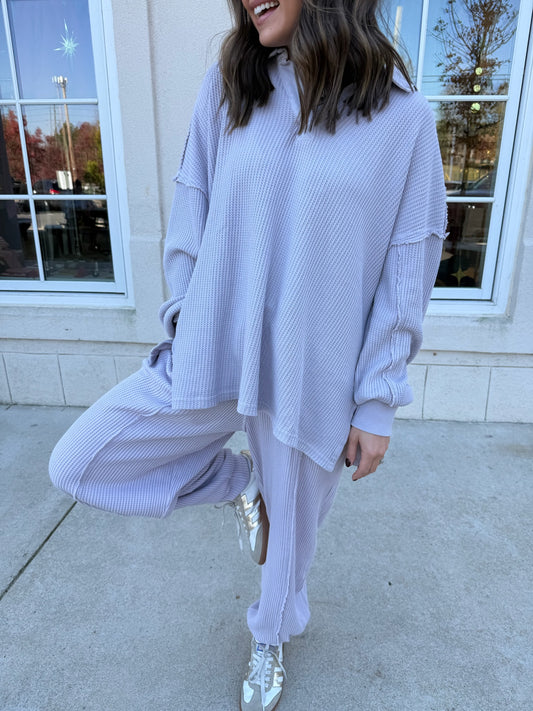 Dusty Lavender Waffle Weave Set