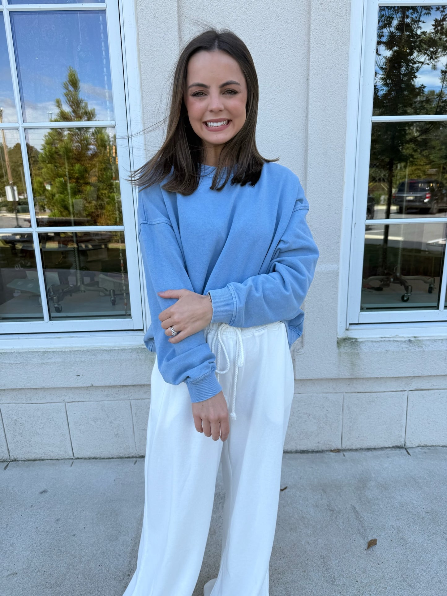 Blue Washed Terry Sweatshirt