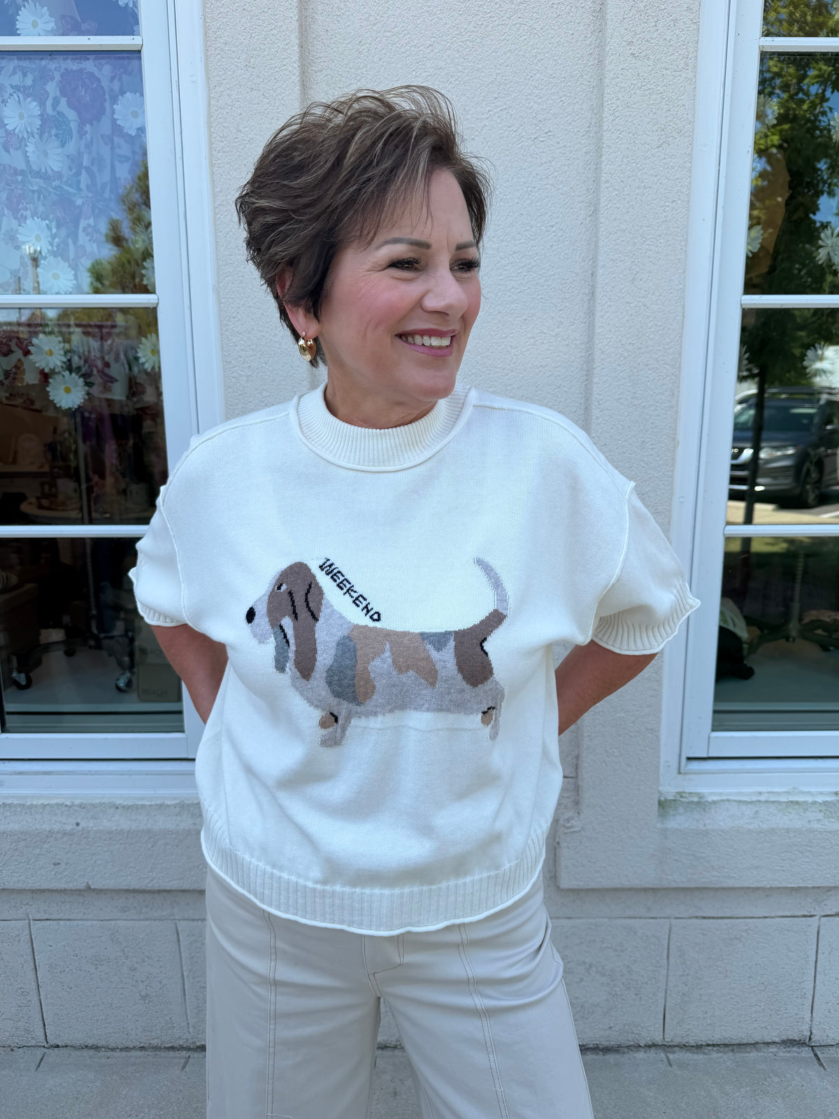 Ivory  Weekend Dog Sweater