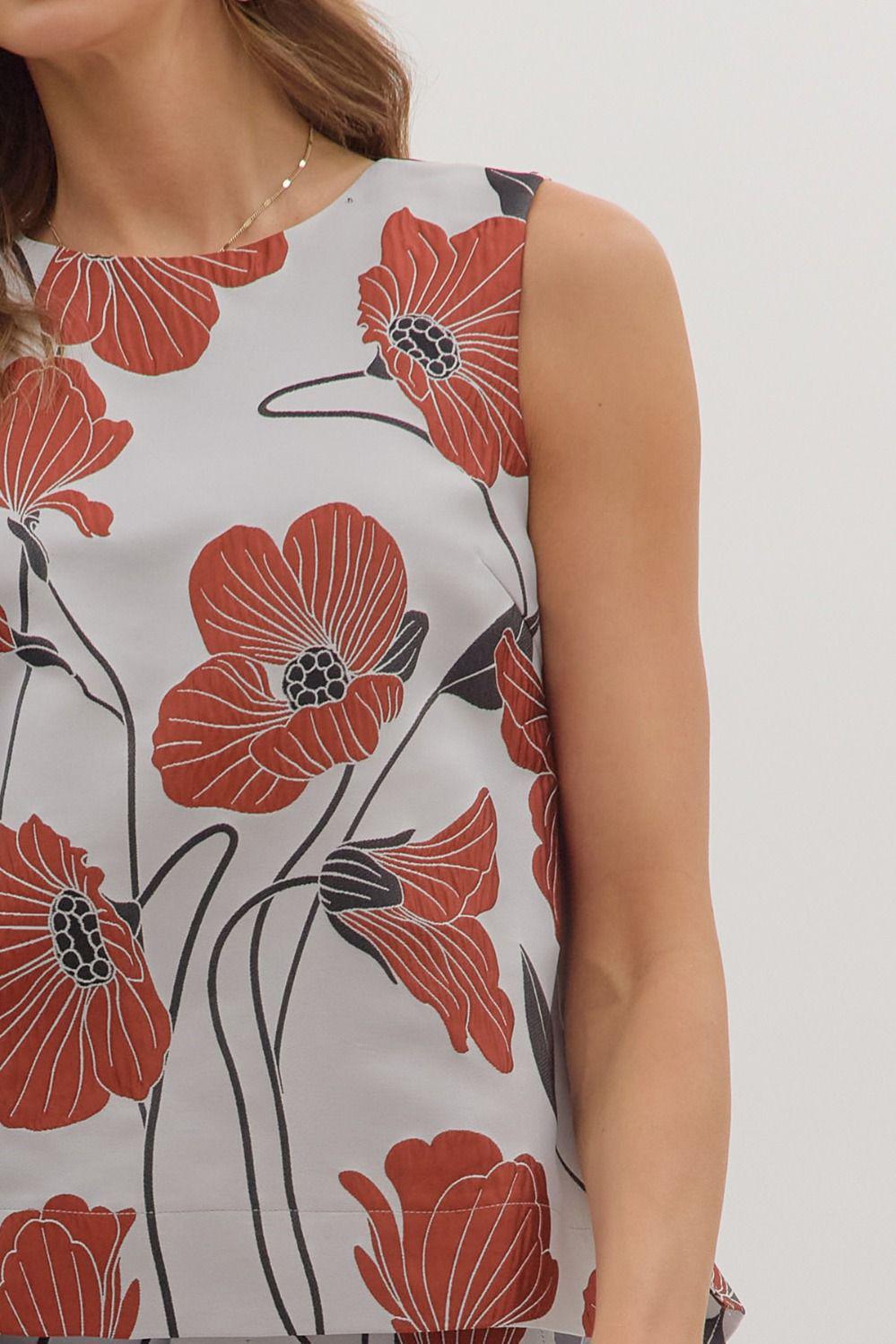 Silver Floral Pants Set