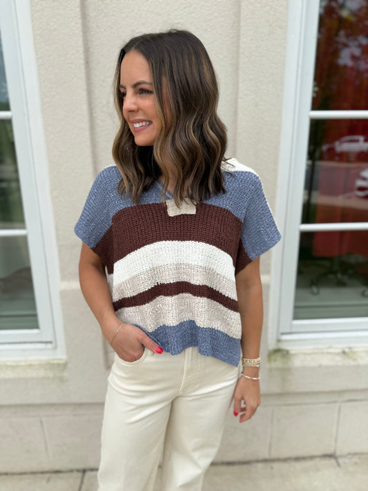 Frosted Mocha Cap Sleeve Sweater