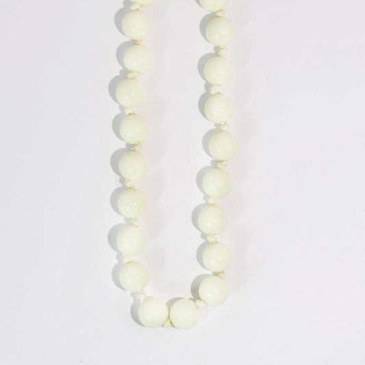 White Bubblegum Beads Necklace