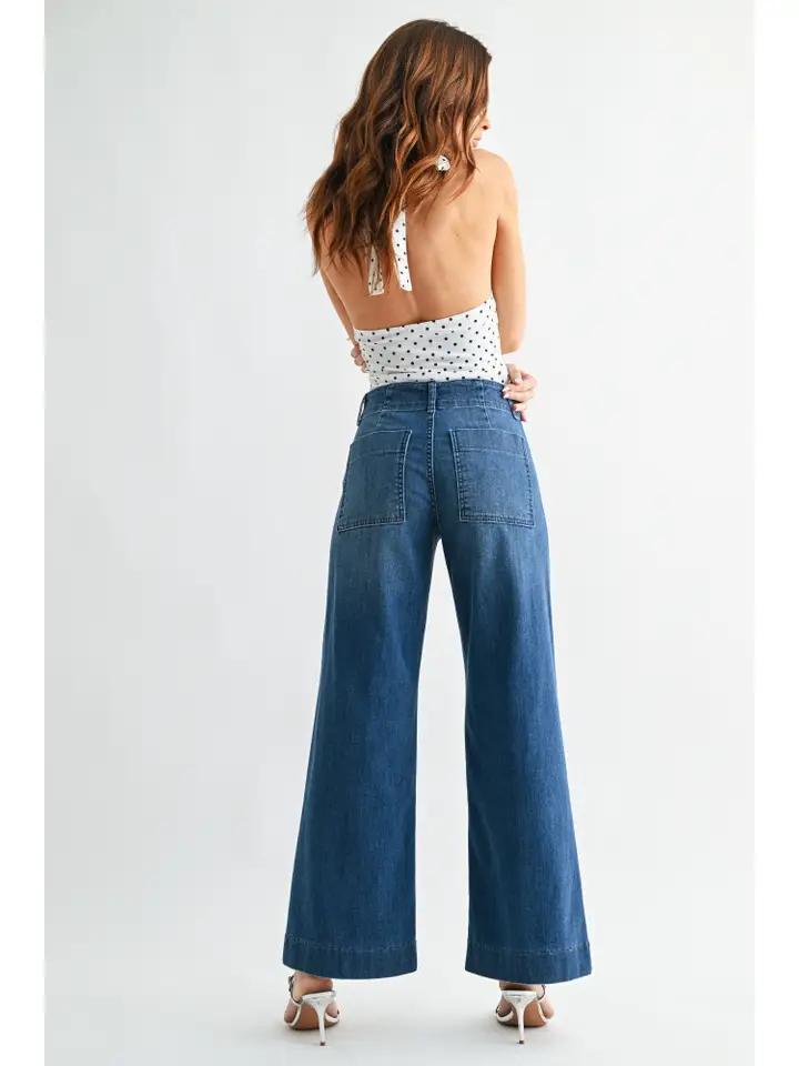 Med Denim Pintuck Trouser