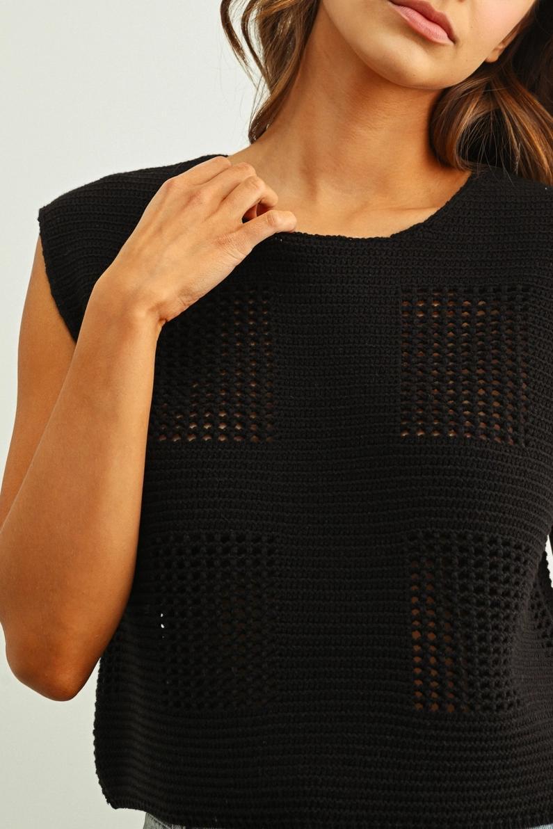 Black Crochet Top