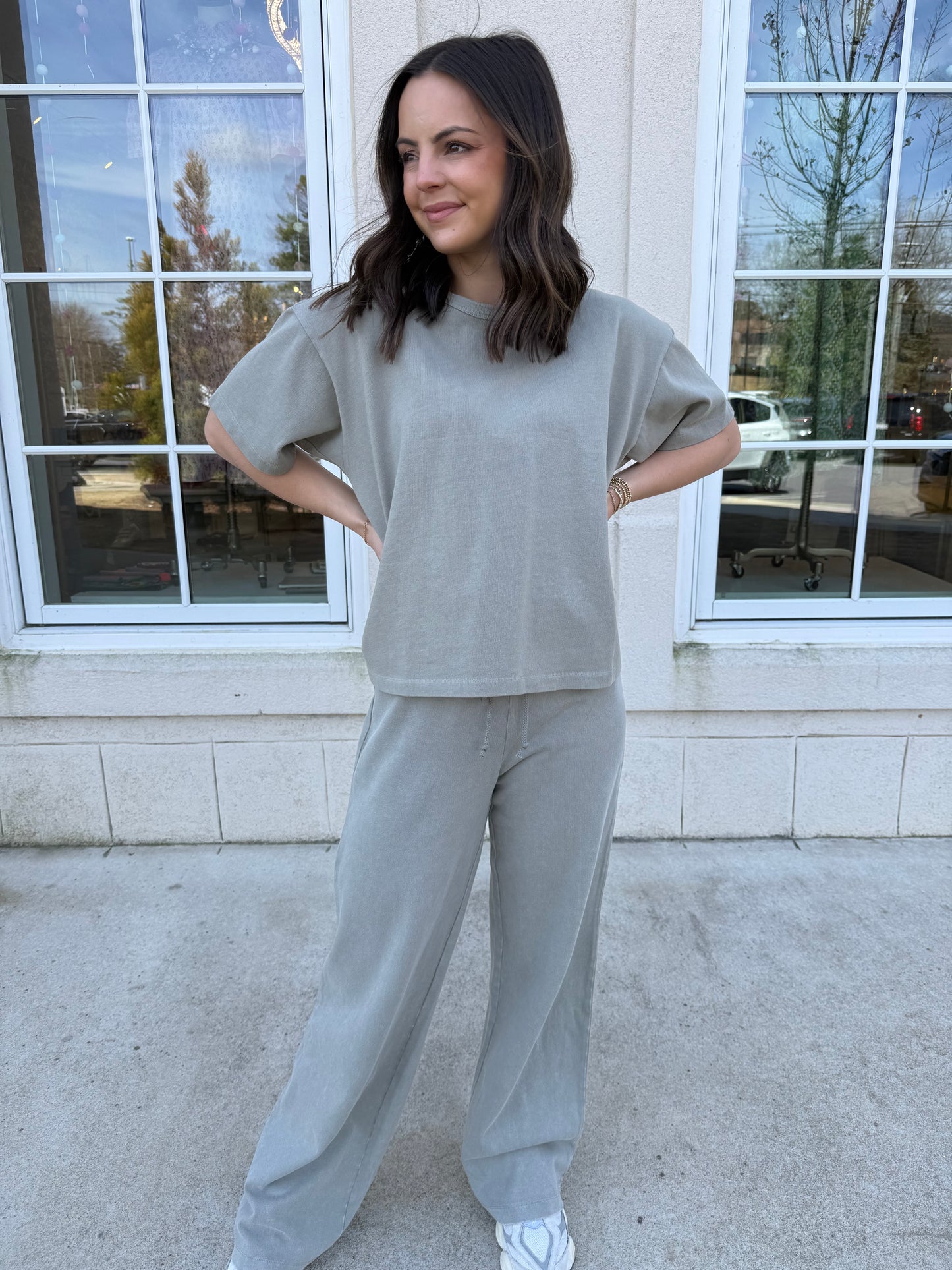 Light Sage Jersey Pants