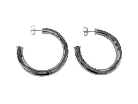 Chantal Hoops Shiny Gun Metal