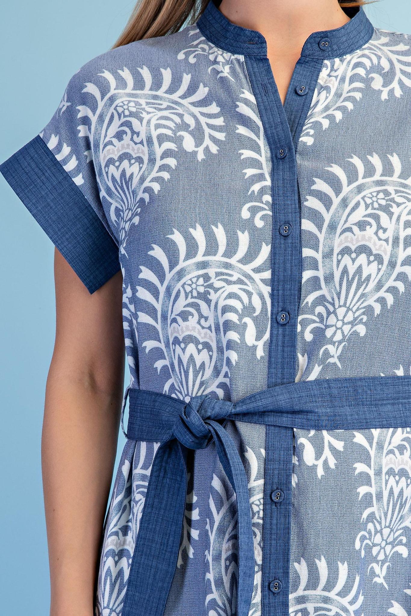 Denim Blue Mix Washed Effect Midi