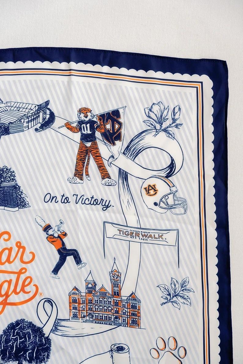Auburn University Striped Silk Scarf
