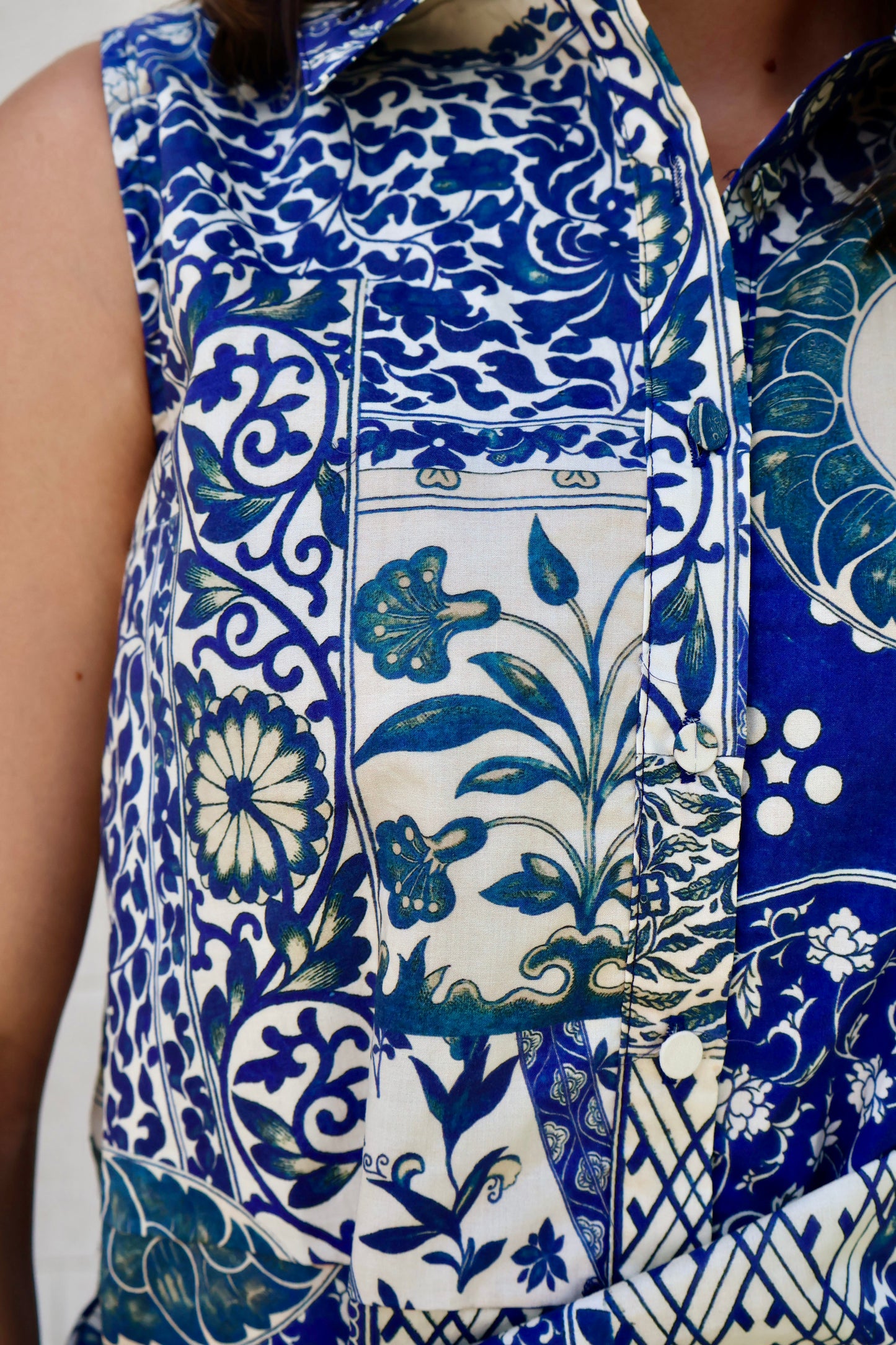 Navy Patchwork Print Mini