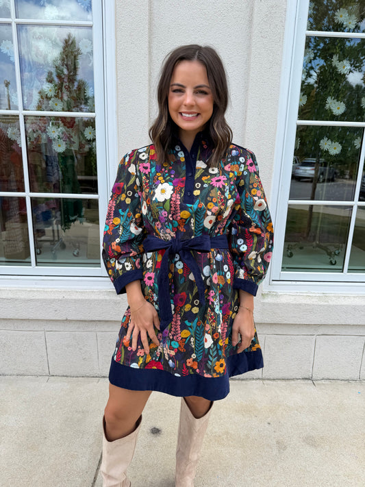 Midnight Printed Mini Dress