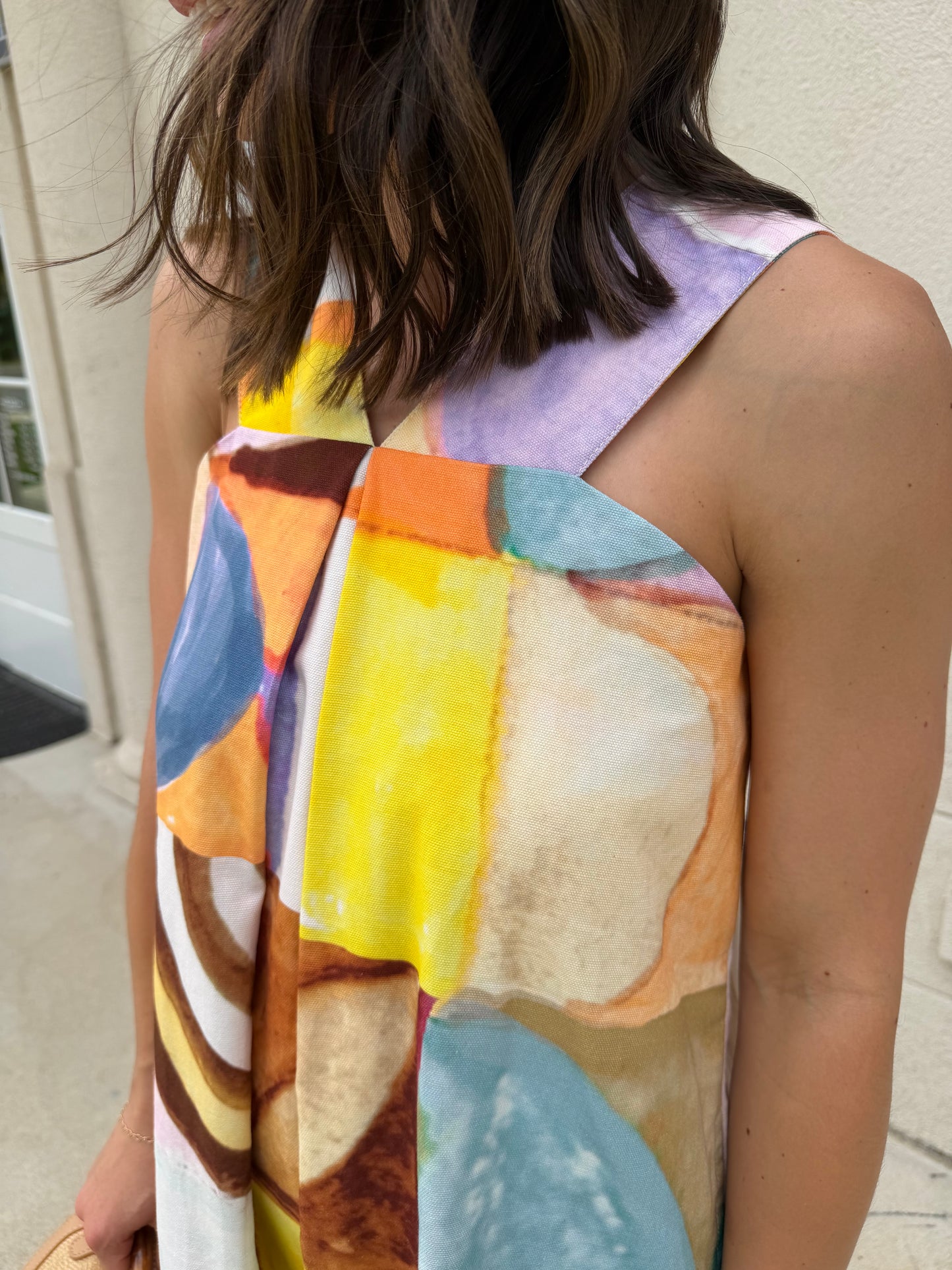 Yellow Multi  Flowy Mini Dress