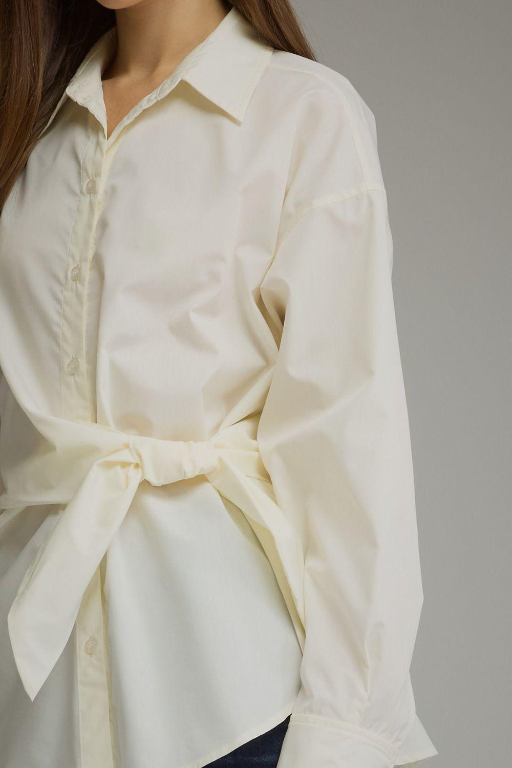 Cream Side Tie Top