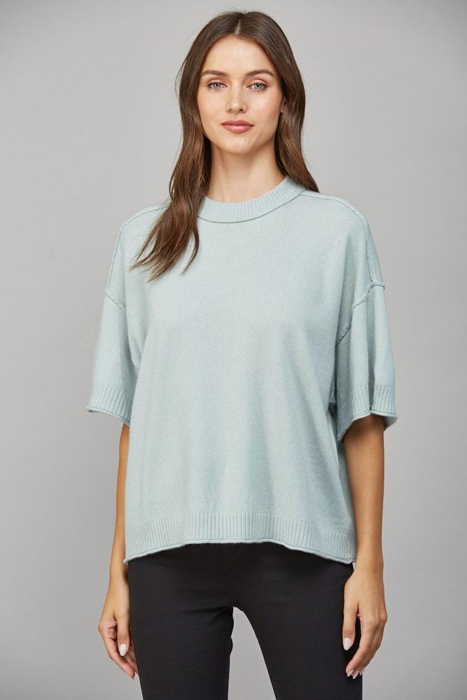 Soft Mint Cashmere Blend Sweater