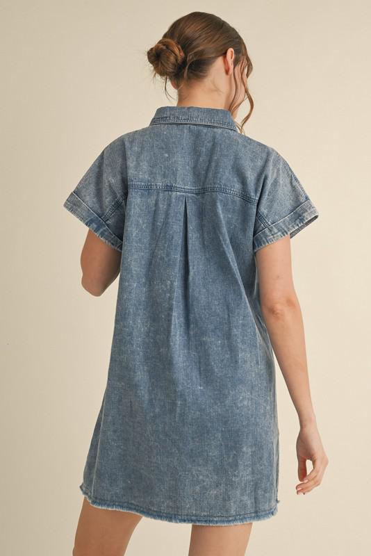 Denim Star Patched Dress
