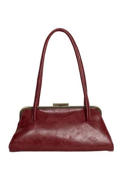 Carmine Red Lady Frame Shoulder Bag