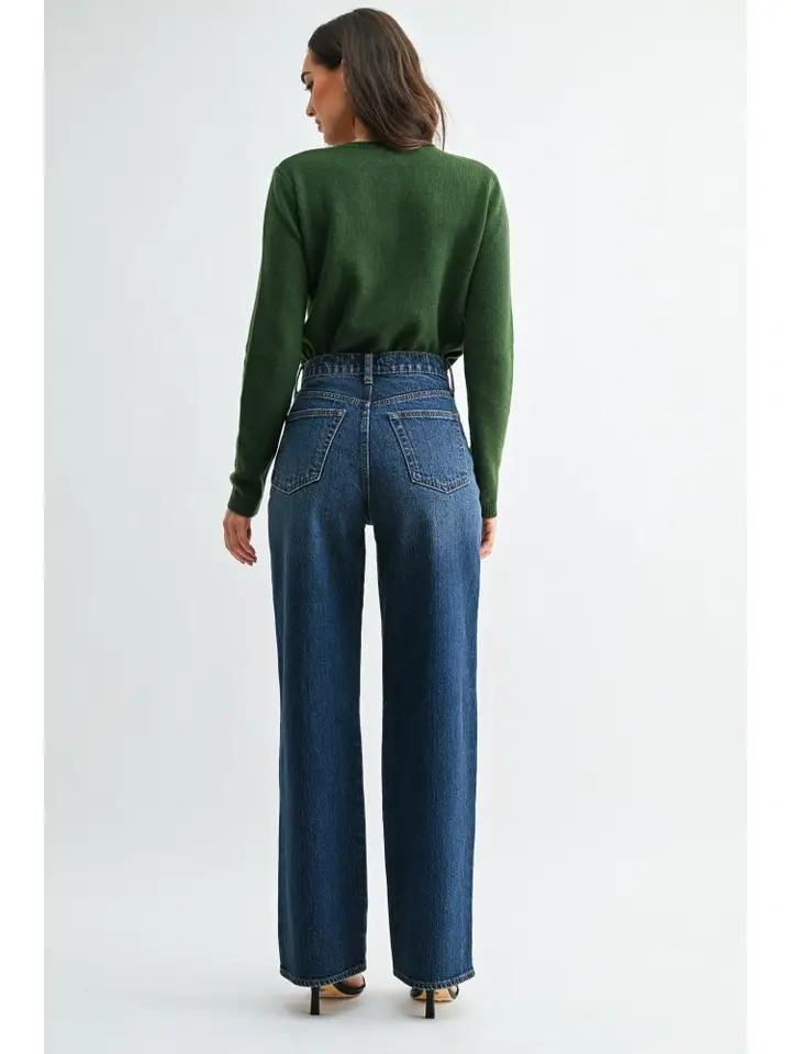 Dark  Denim Square Pocket Straight Jean