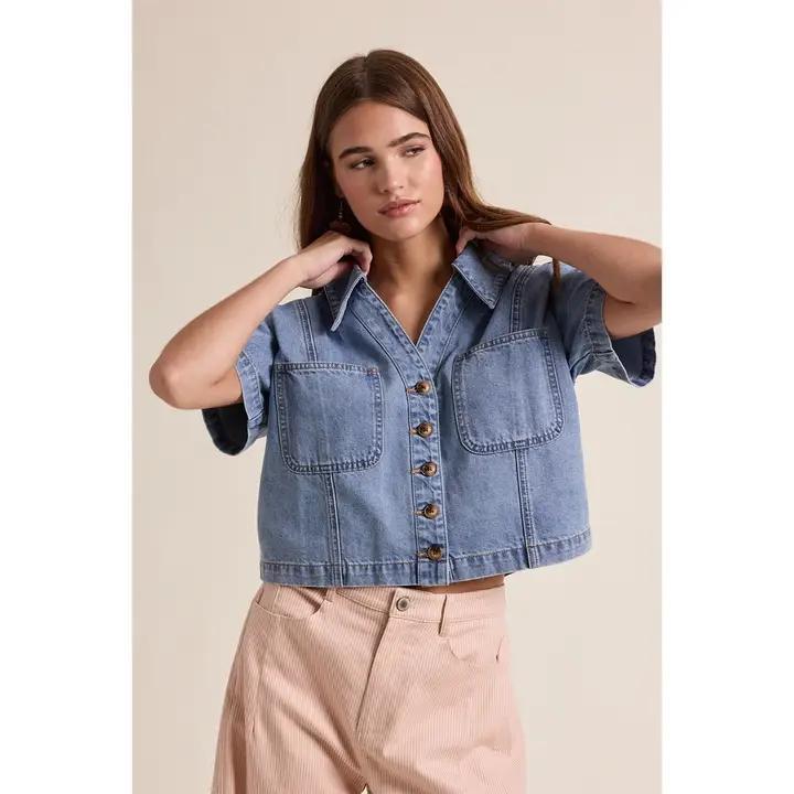 Medium Denim Button Up Shirt