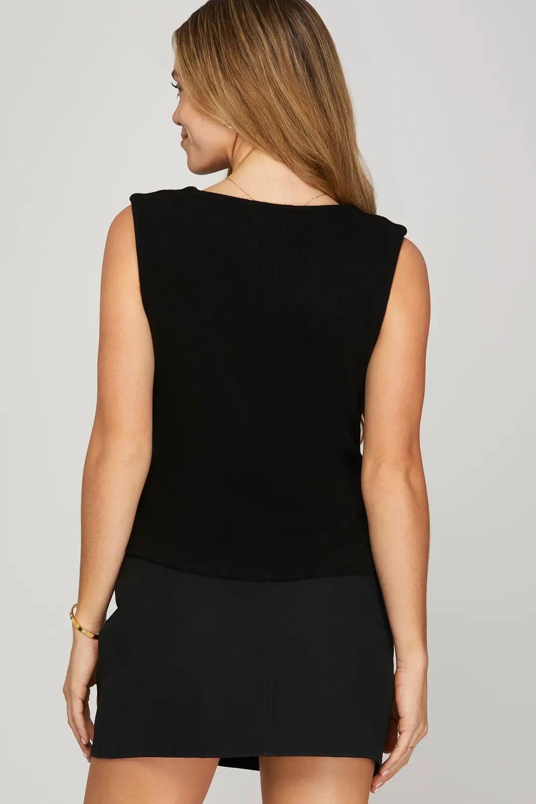 Black Button Vest