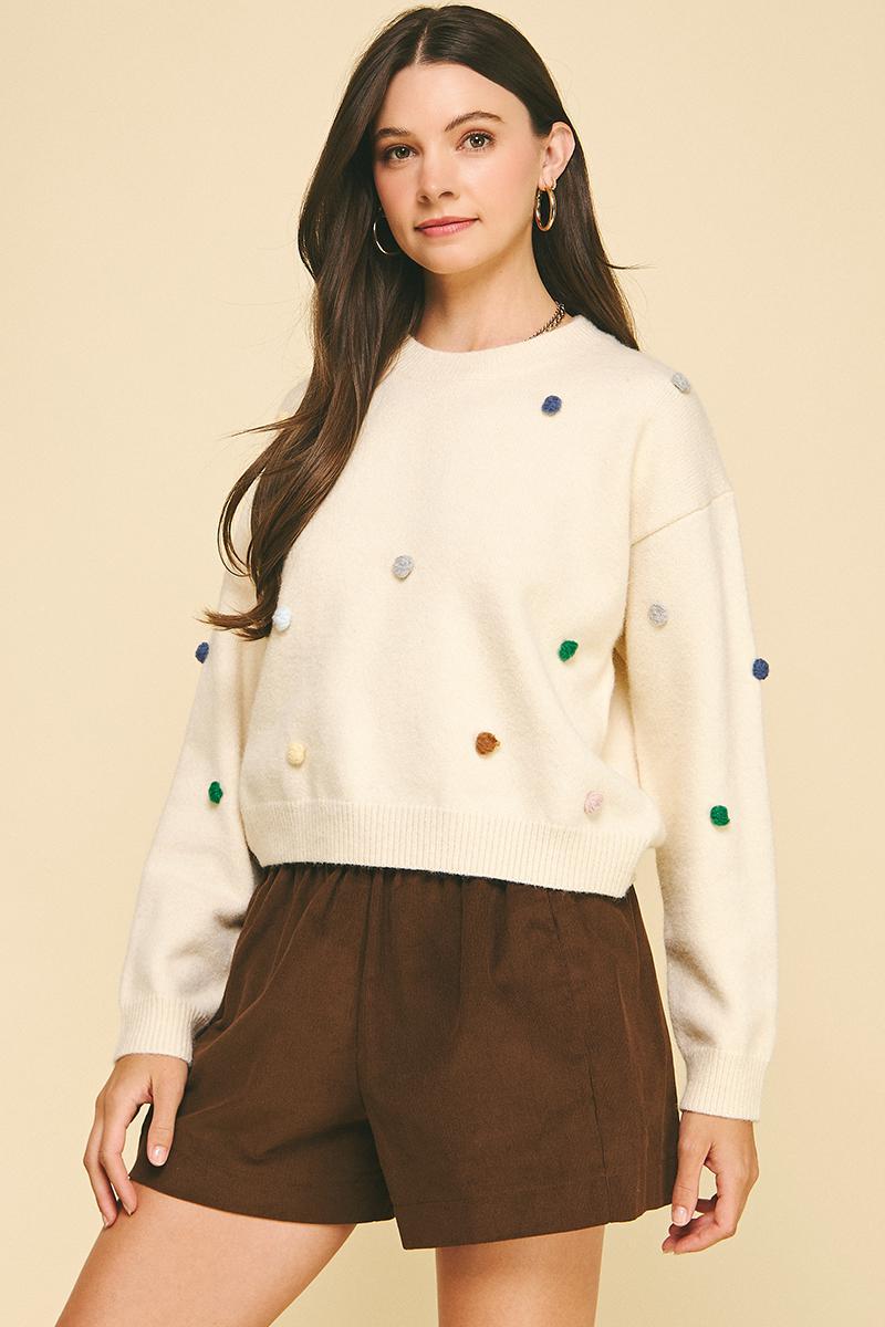 Off White Embroidered Sweater