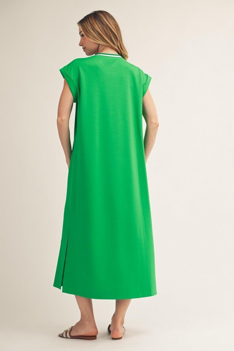 Kelly Green Side Slit Maxi Dress