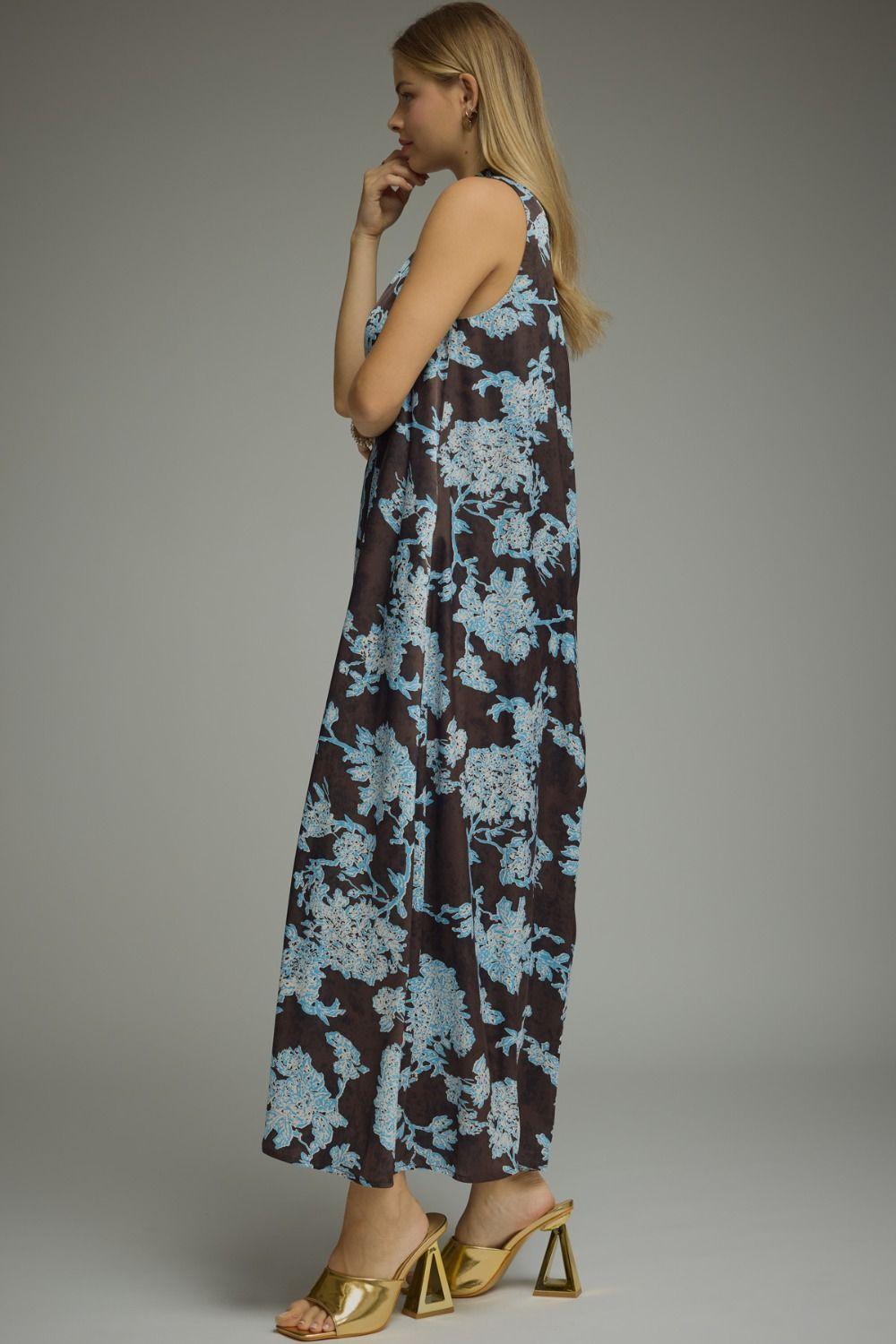 Brown Floral Print Maxi