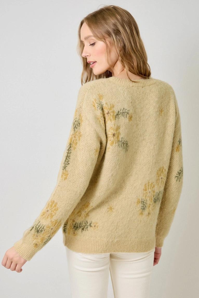 Custard Floral Pullover
