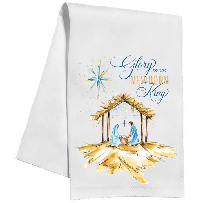 Hand painted Nativity  Kitchen Towel