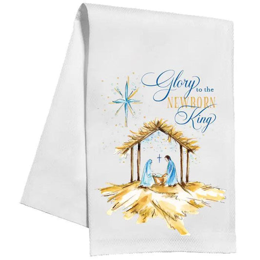 Hand painted Nativity  Kitchen Towel